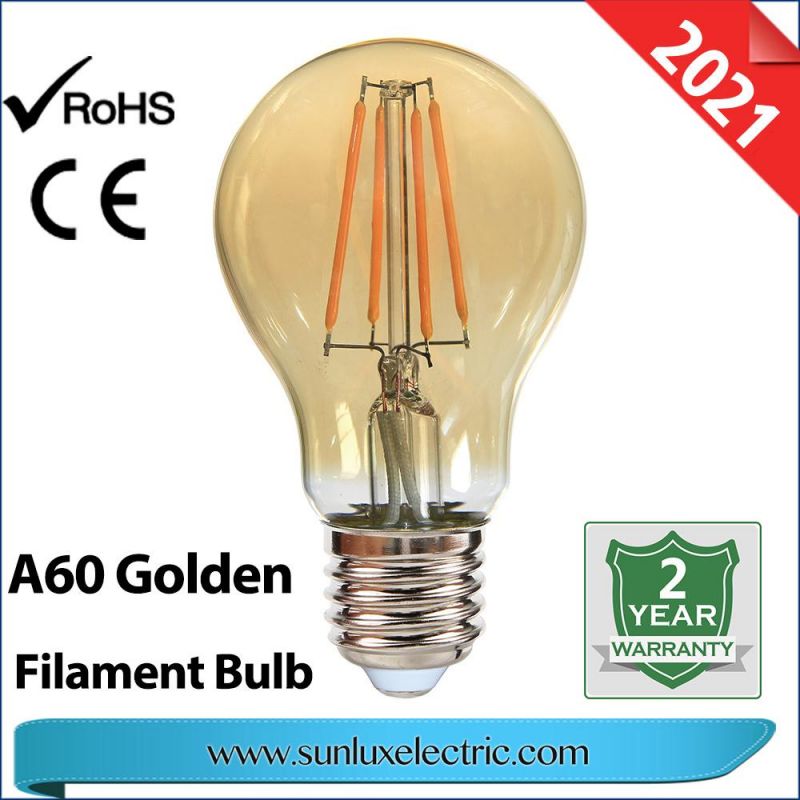 LED Decoration Light GLS 4W 6W 8W A60 8W C35 4W G45 Filament Bulb Light Clear Amber Color