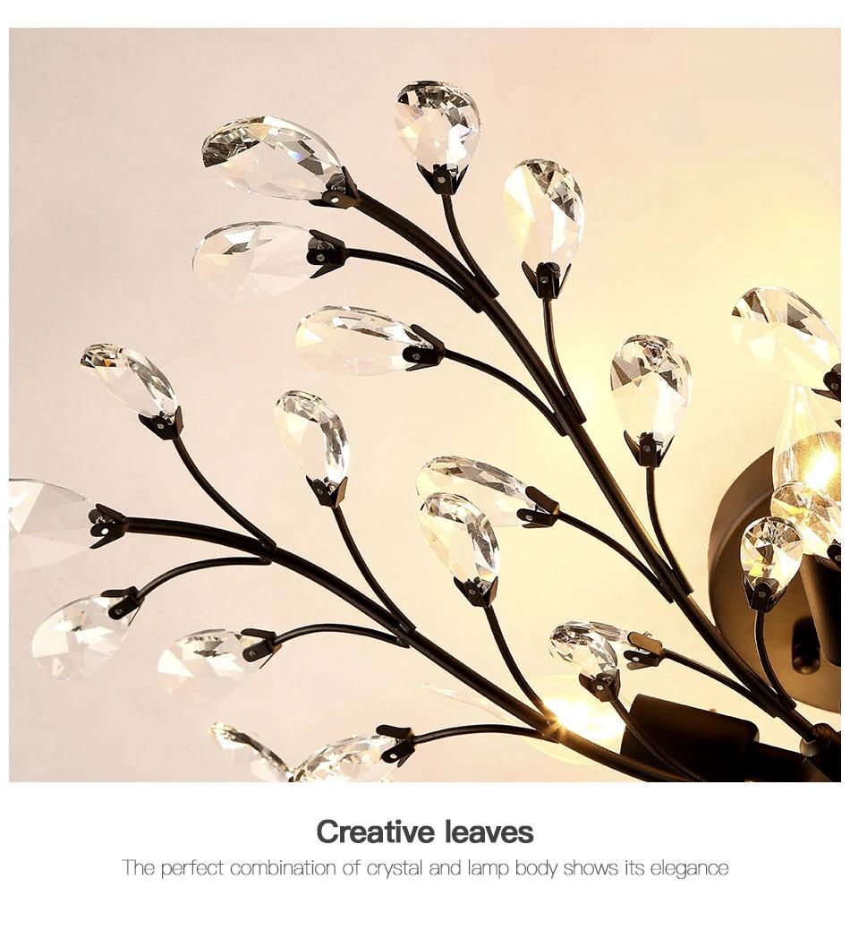 Modern Lamp Luxury Living Room Chandelier Bedroom Lamp Villa Round Creative Aluminum Crystal Lamp
