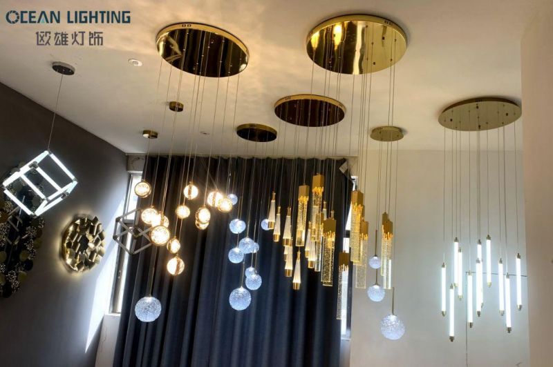 Ocean Lighting New Pendant Golden Customized Bubble Ball Crystal Chandelier Stair Pendant Lamp