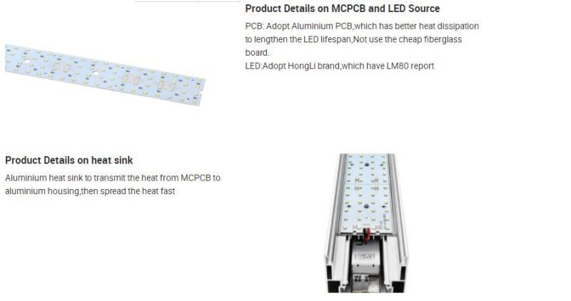 40W 75*75mm Dimmable Pendant LED Linear Trunking Light