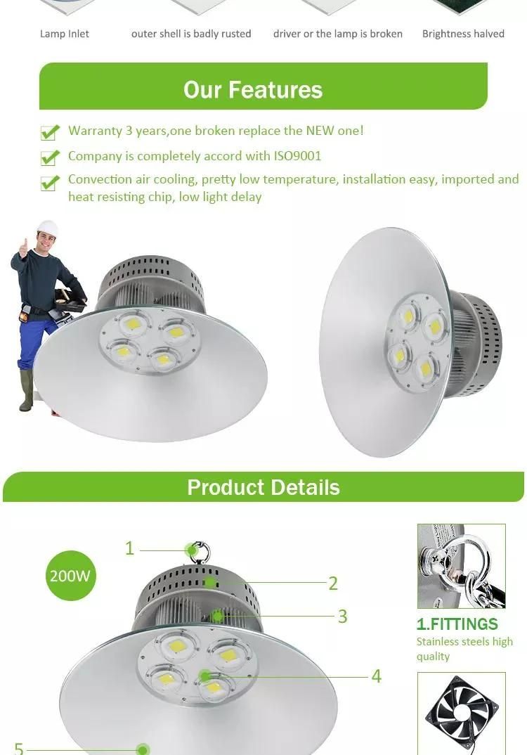 High Power Full Watt 50W 80W 100W 120W 150W 200W 300W 400W Isolated Wide Voltage Waterproof Driver COB Lamp LED High Bay Light