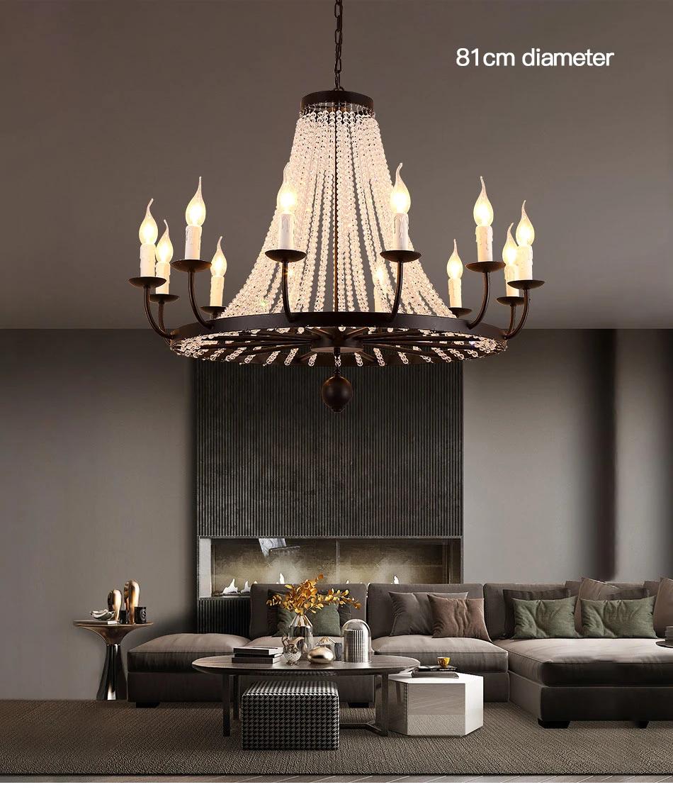 Iron Crystal Indoor Living Room Chandlier Lighting Modern Chandelier