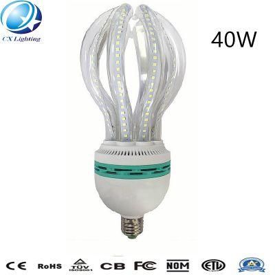 40W E27 Highlight Glass Clear Milky Lotus Shape LED Energy Saving Lamp