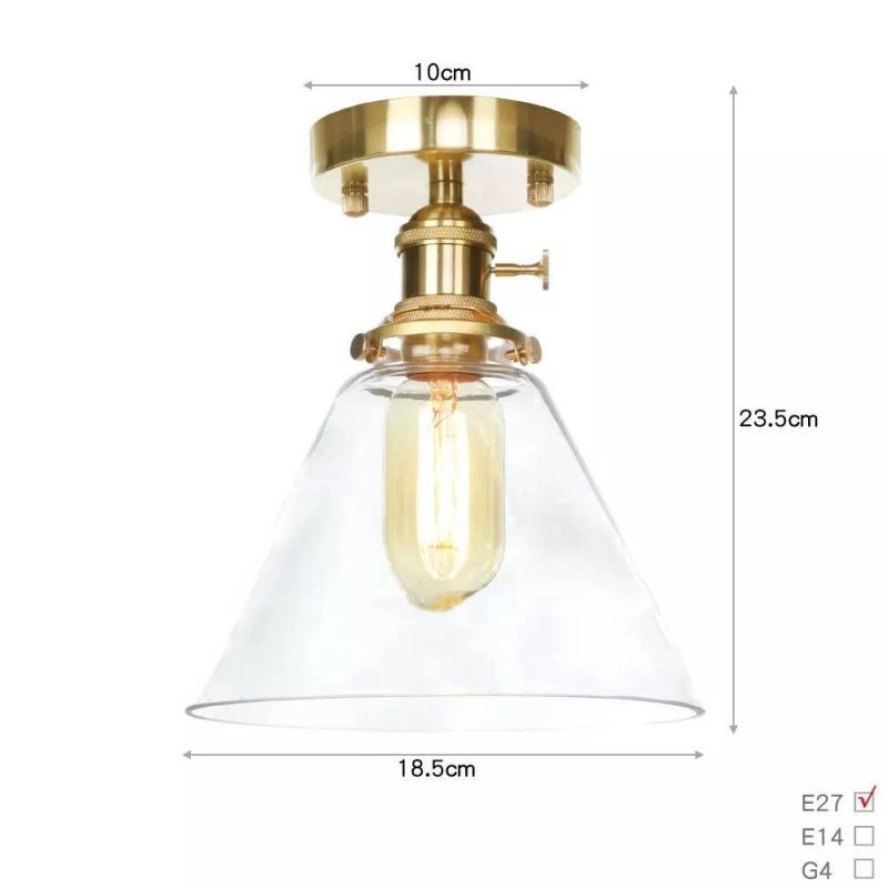 Wholesale Industrial Style Ceiling Light Home Decorative Ceiling Glass Lamp for House