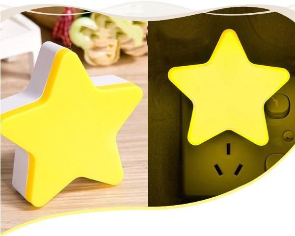 Star Night Light Children′s Bedroom Cute Plug in Light Decoration Emergency Lamp for Kids