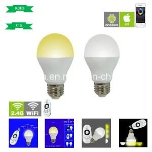 E27 E26 B22 Optional 6W Ww/Cw 2.4G WiFi Remote Control LED Bulb Lamp