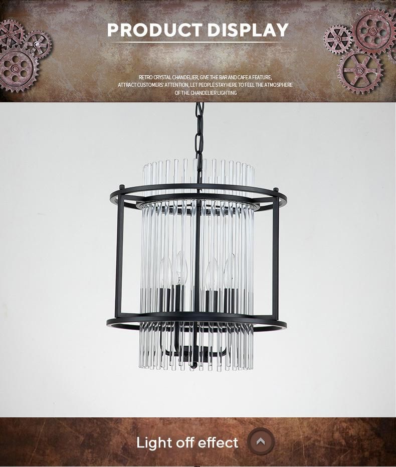 Farmhouse Decoration Luxury Black Metal Glass Round Contemporary Lighting Pendant for Home Hotel