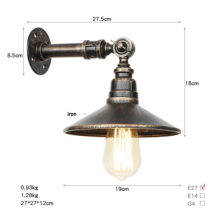 Wholesale American Modern Vintage Sconce Wall Lamps Loft Industrial Pipe Decorative Wall Lights