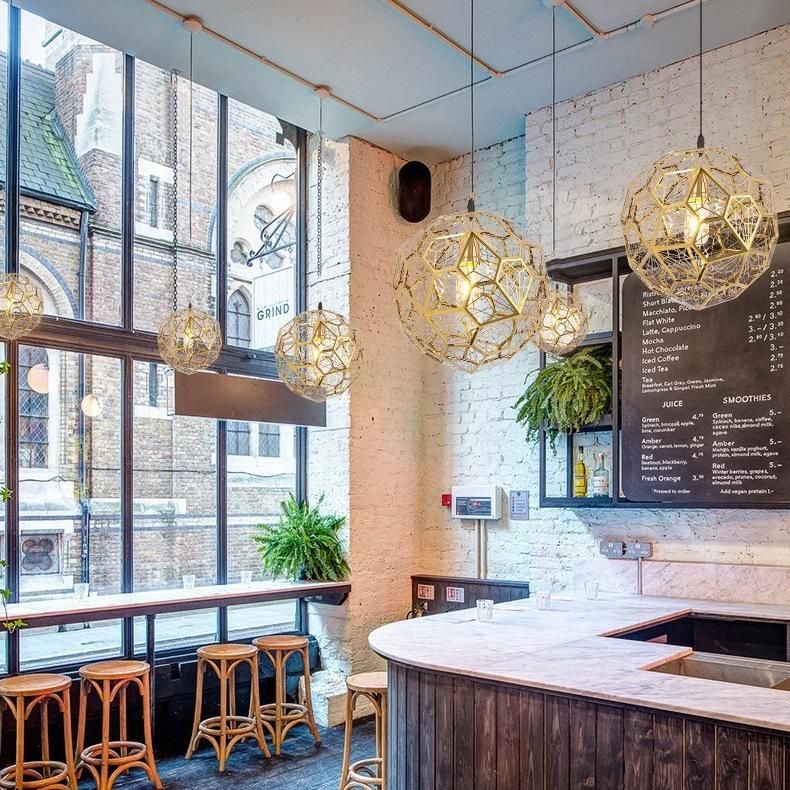 Modern Simple Stainless Steel Polyhedral Ball Chandelier Creative Geometric Mesh Chandelier