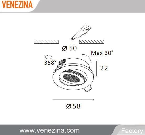 Manufacturer Super Brightness Mini Star 3W IP44 COB LED Cabinet Spotlight Recessed LED Downlight