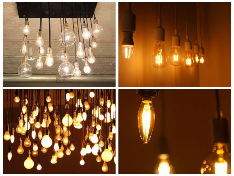 Chinese Factory Price LED Vintage Lamp C35 4W E14 Clear Glass Bulb Light Decorative LED Candle Filament Bulb for Indoor Lighting