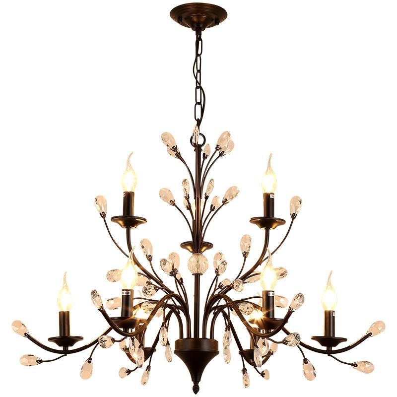 Lobby Crystal Chandelier Lighting Luxury Gold Crystal Pendant Lighting Ceiling Chandelier