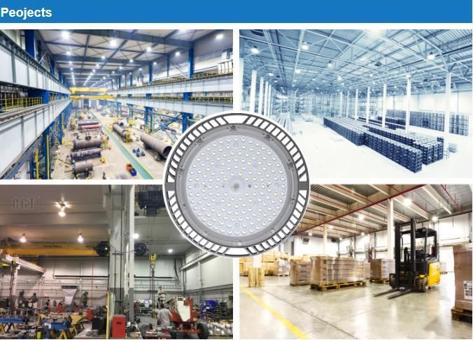 100W-200W LED Industrial Housing Lens Lumen Metal IP66 Fixture Linear UFO High Bay Light