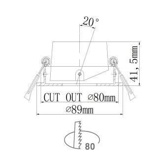 Ra8 White High Quality Oval Hole LED Downlight MR16 Mounting Rings