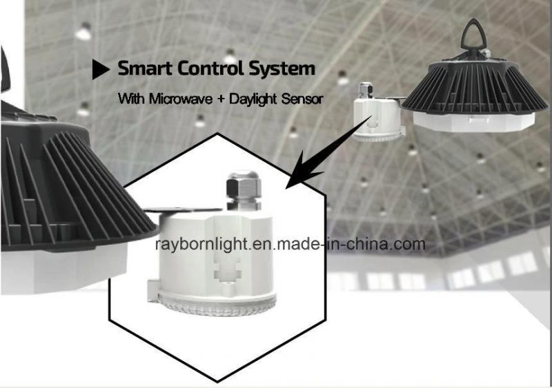 200W Dali Dimmable Industrial Warehouse Hanging UFO High Bay Light LED Cold Storage Lighting