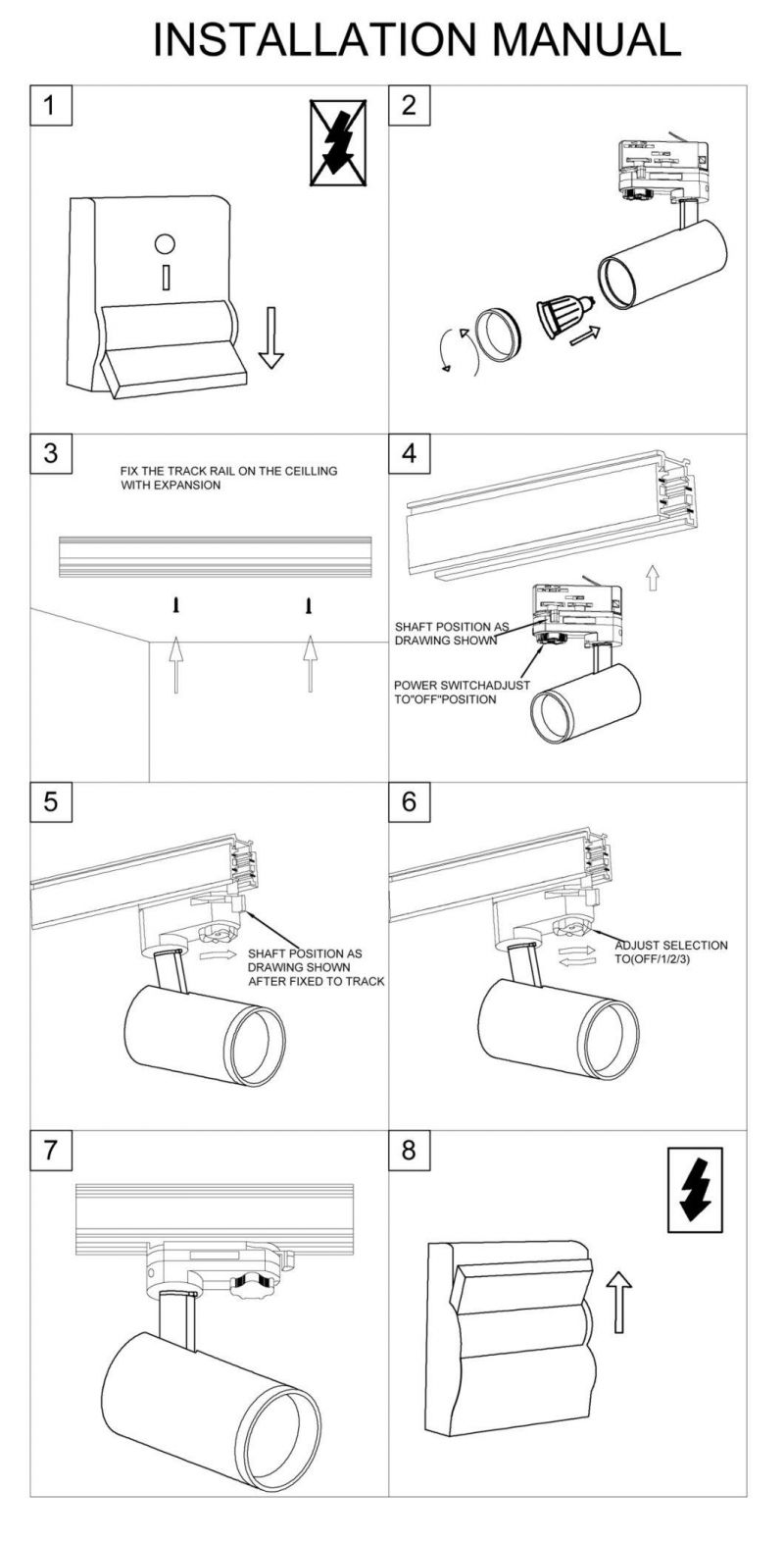 Stylish Contemporary LED Track Lights GU10 Housing Office Decoration Ceiling Lamp for Commercial Residential Lighting