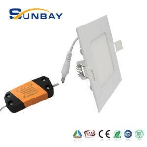 Square Slim Mini LED Panel PF&gt;0.9 3W 4W 6W 9W Factory Price Slim LED Panel Light SMD LED Panel Light Warm White Neutral Cold White