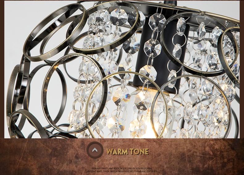 Modern Simple Crystal Lamp Decorative LED Restaurant Pendant Light