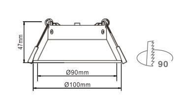 White Adjustable IP20 Recessed LED Downlight Trim Housing for Spot GU10 MR16