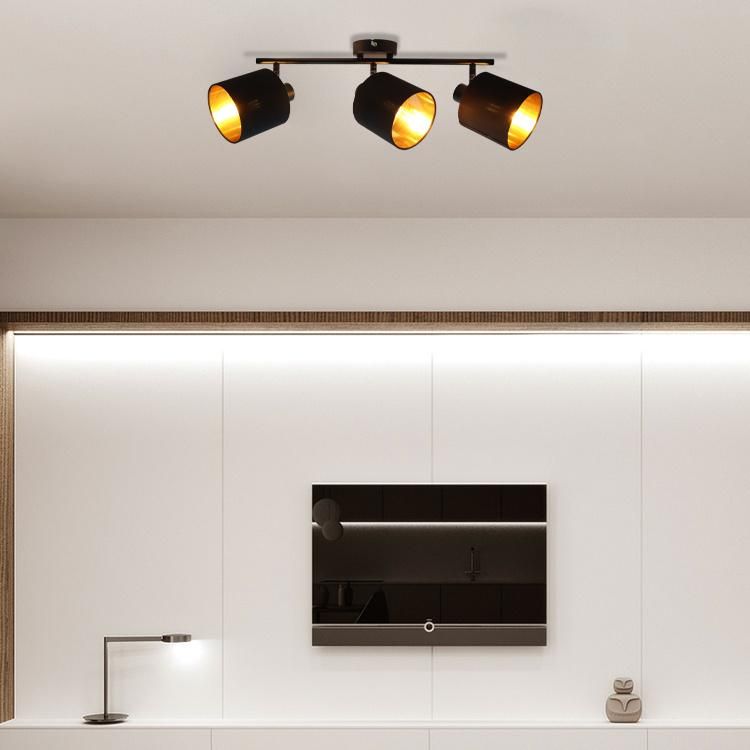 Indoor Ceiling Light Fixtures Fabric Shade Iron E14 Black Bedroom Living Room Hotel Spot Light