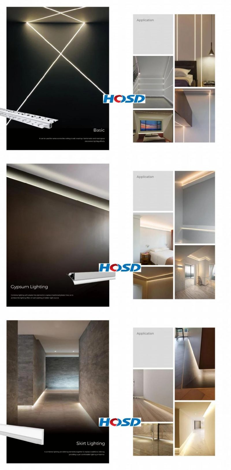 12V/24V LED Strip Cove Facade Light Aluminum Profile for Corridor, Home, KTV, Groove and Cabinet