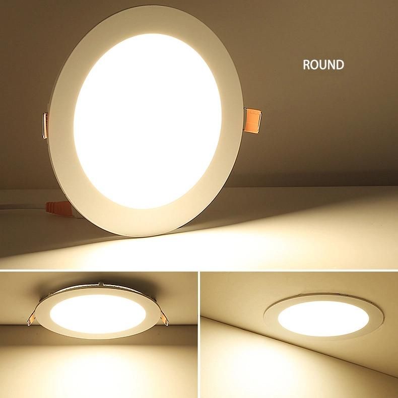 18W Asia South America Economic Factory Square Ceiling Recessed LED Panel Light for Residential Hotel Washroom Bathroom Kitchen Cabinet Balcony Porch, Garage