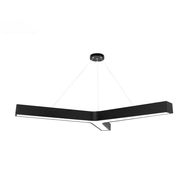 Hot Selling Indoor Office Linear Lamp Fixture 30W Black White LED Chandelier Pendant Light