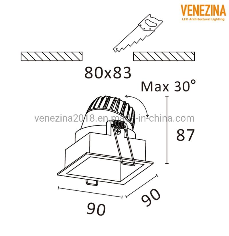 Square Round Recessed Spot Light Ceiling Manufacturer Price Commercial Lightibg 6W/10W