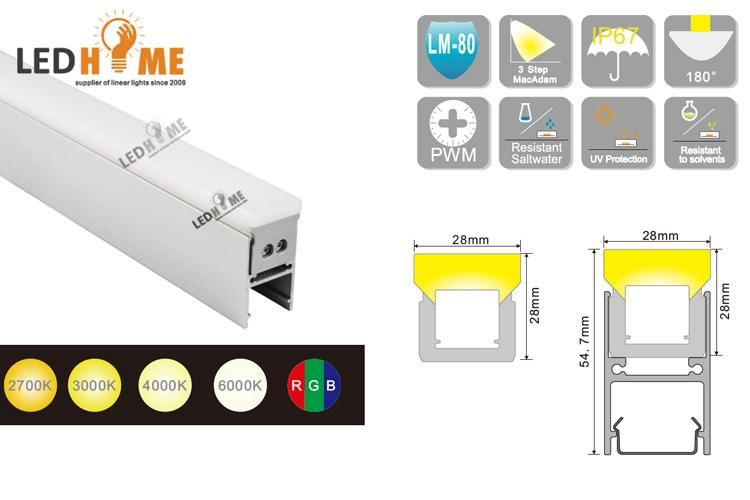 3 Side Lighting Seamless Connection IP68 Waterproof RGB LED Linear Light