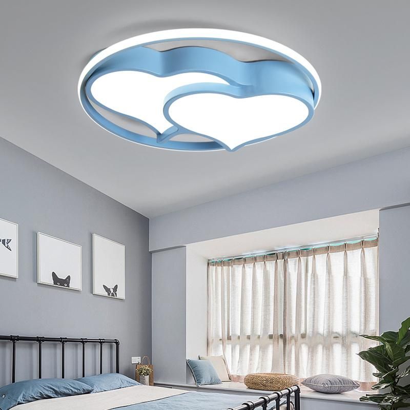 Double Heart Shape Modern Lamp Ceiling LED Lighting Kids Room