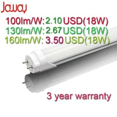 160lm/W 1.2m 18W T8 LED Fluorescent Tube Light