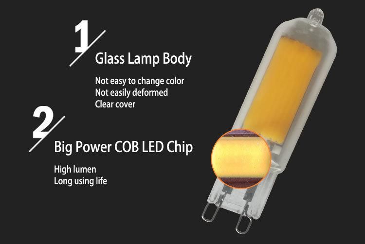 G9 LED Bulb Clear Glass 4W COB 3000K/4000K/6000K