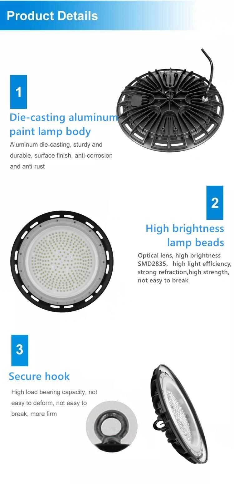 Gas Station Optical Lens 100W UFO LED High Bay Light