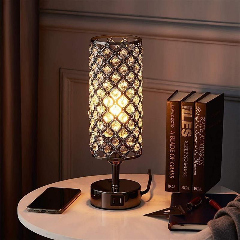 Modern Bedside Bedroom Living Room Decorative Light Crystal USB Table Lighting