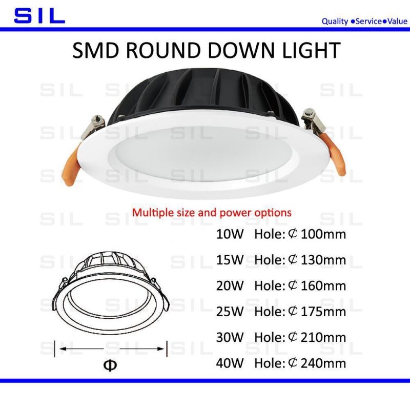Indoor Commercial Mall LED Down Light SMD Anti Glare Recessed Ceiling Downlight Fixture Dimmable 30W LED Downlights