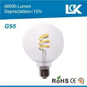 12W G95 E27 New Dimmable Spiral Filament Global Bulb LED Light