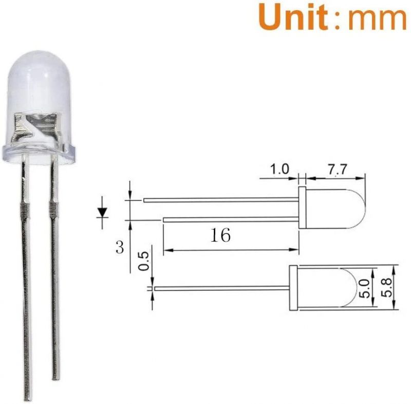 5mm LED Light Diodes LED Circuit Assorted Kit for Science Project Experiment Multi Colored 5 Color