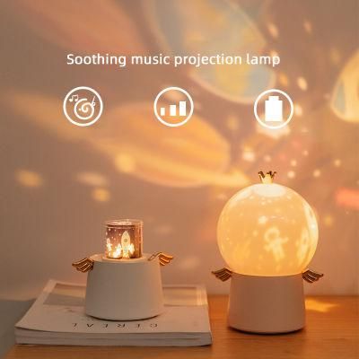 Trichromatic Change USB LED Sky Rotating Music Night Light Projector Table Lamp