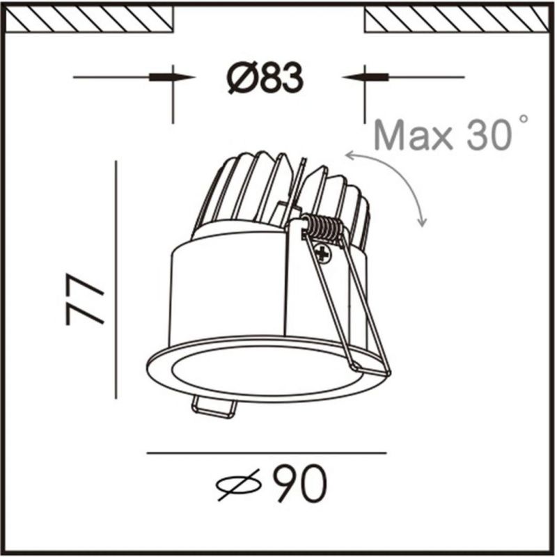 R6020 6W 10W COB LED Aluminum Indoor Commercial LED Downlight