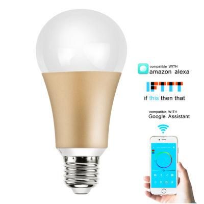 New Product Saving Energy-Lamp RGB+CCT Color Controller Smart LED Bulb Light WiFi Work with Alexa Google Assistant