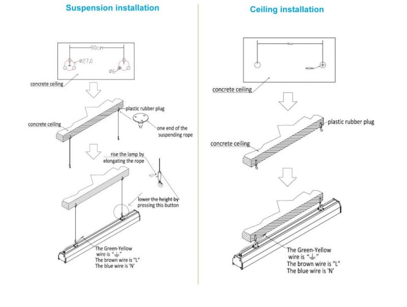Hanging/ Ceiling Optional LED Linear Highbay Light