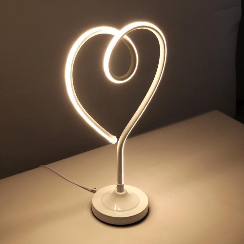 Nordic Table Lamp Bedside Art Love Decoration LED Reading Lighting