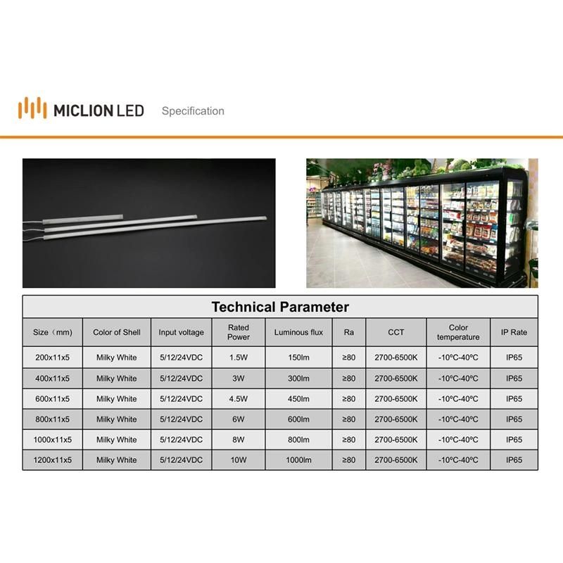 China Manufacturer Slim Waterproof IP65 Freezer Refrigerator Profile Light with Ce RoHS