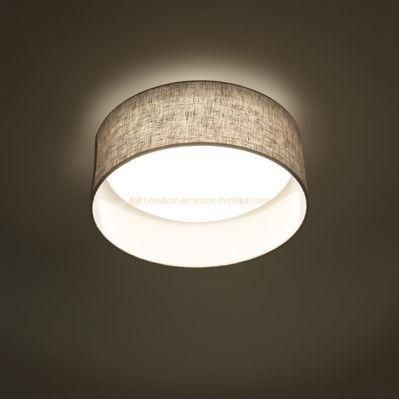 Modern Decorative Fabric LED Round Ceiling Lamp for Interior