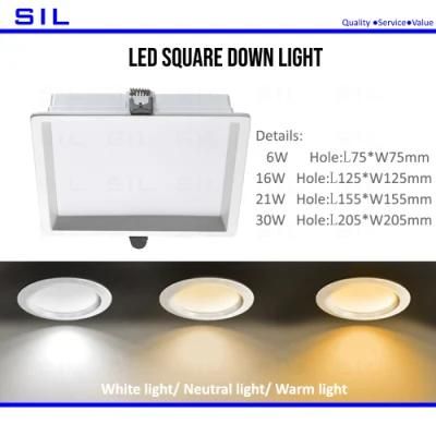 Commercial Lighting Fixture Dali Dimmable IP44 Ceiling Recessed Adjustable SMD2835 LED Down Light 6W Downlight