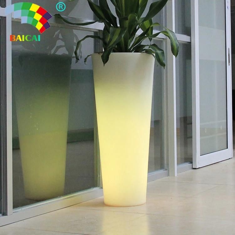 Round LED Flower Pot Garden Flower Pot