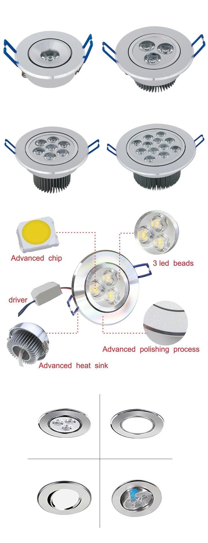 1W 3W 5W Aluminum LED Down Light for Bedroom