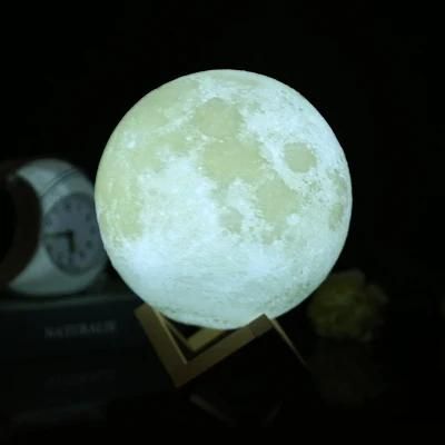 8cm 12cm 15cm LED 3D Moon Light Battery Powered Type Yellow White Blue Red Single Color Night Moon Lamp for Bedroom