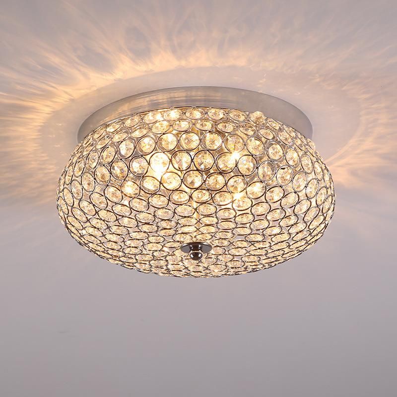 Factory Wholesale Bedroom Lights Corridor Aisle Hall Balcony Modern Round Crystal Ceiling Lamps