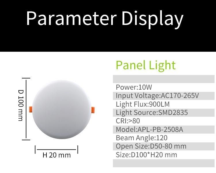 Competitive Price Adjustable Cutting Hole Frameless No Frame LED Panel Light 12W 18W 24W 36W